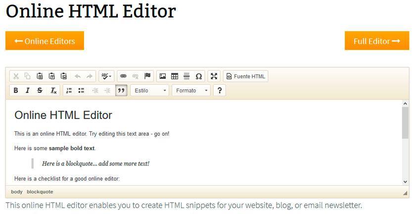 online html editor